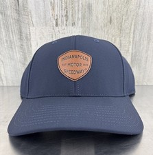 INDYCAR Racing Indy 500 Leather Patch Hat Cap Adjustable Blue