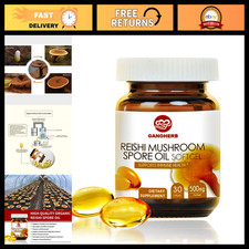 Reishi Mushroom Spore Oil Capsules - Immune Support, Natural Energy, Vegan, Non-