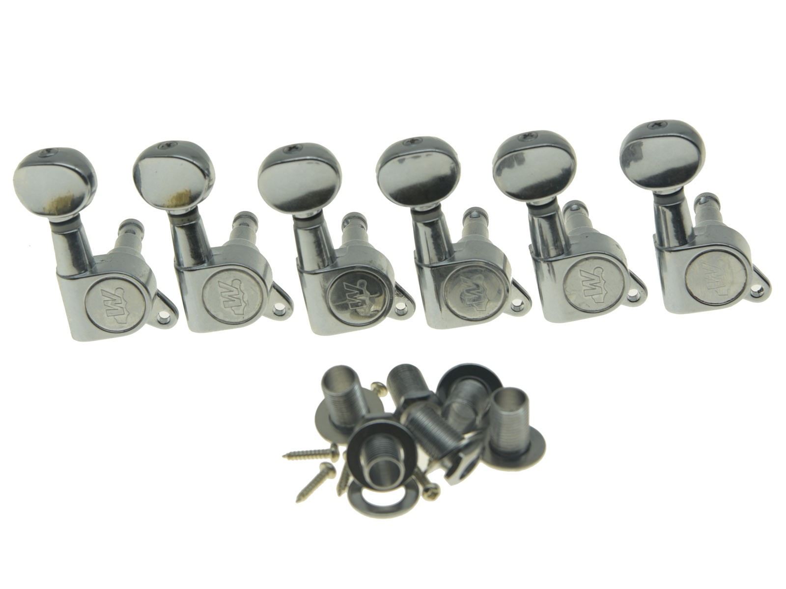 Wilkinson Mini Oval Button E-Z-LOK Post Guitar Tuners Tuning Pegs Chrome