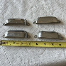 Vintage 4 Chrome Bin Pulls 3 Same 1 Different