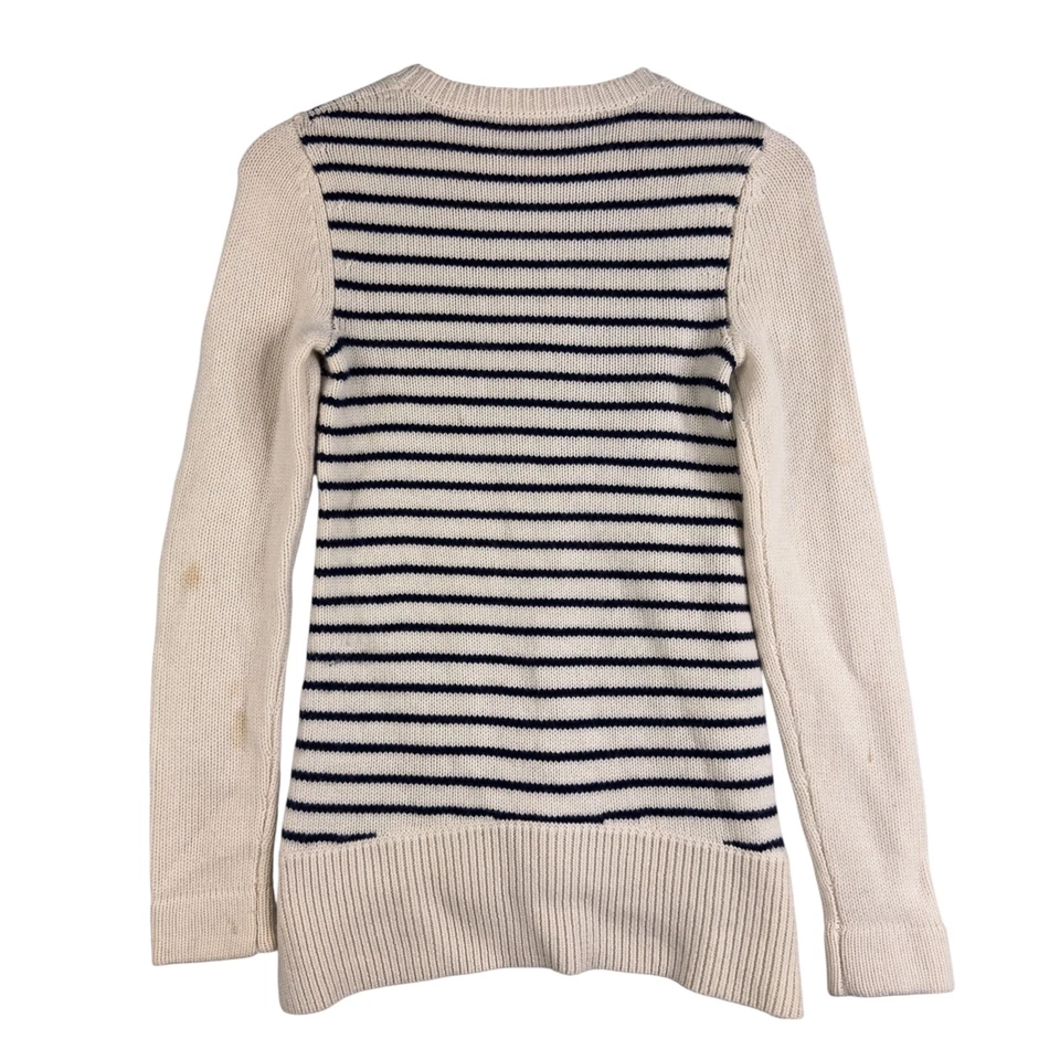Suéter Derek Lam Mujer Talla S 100% Cachemir Blanco Rayas Manga Larga Tejido Foto 2 de 4