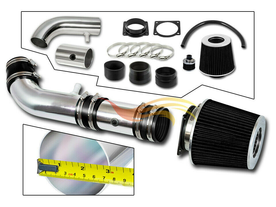 BLACK Sport Ram Air Intake Kit +Filter For 2000-2002 Lincoln LS 3.0L DOHC V6