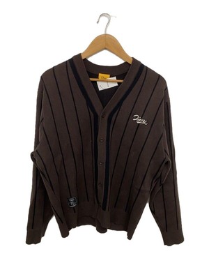 Dime Baseball Knit Cardigan S Cotton Brown Stripe Used | eBay