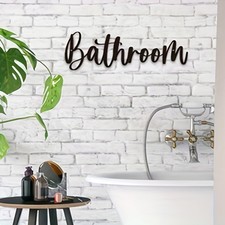 Bathroom Sign Metal Wall Art Decor Metal Wall Hanging for Home Bathroom
