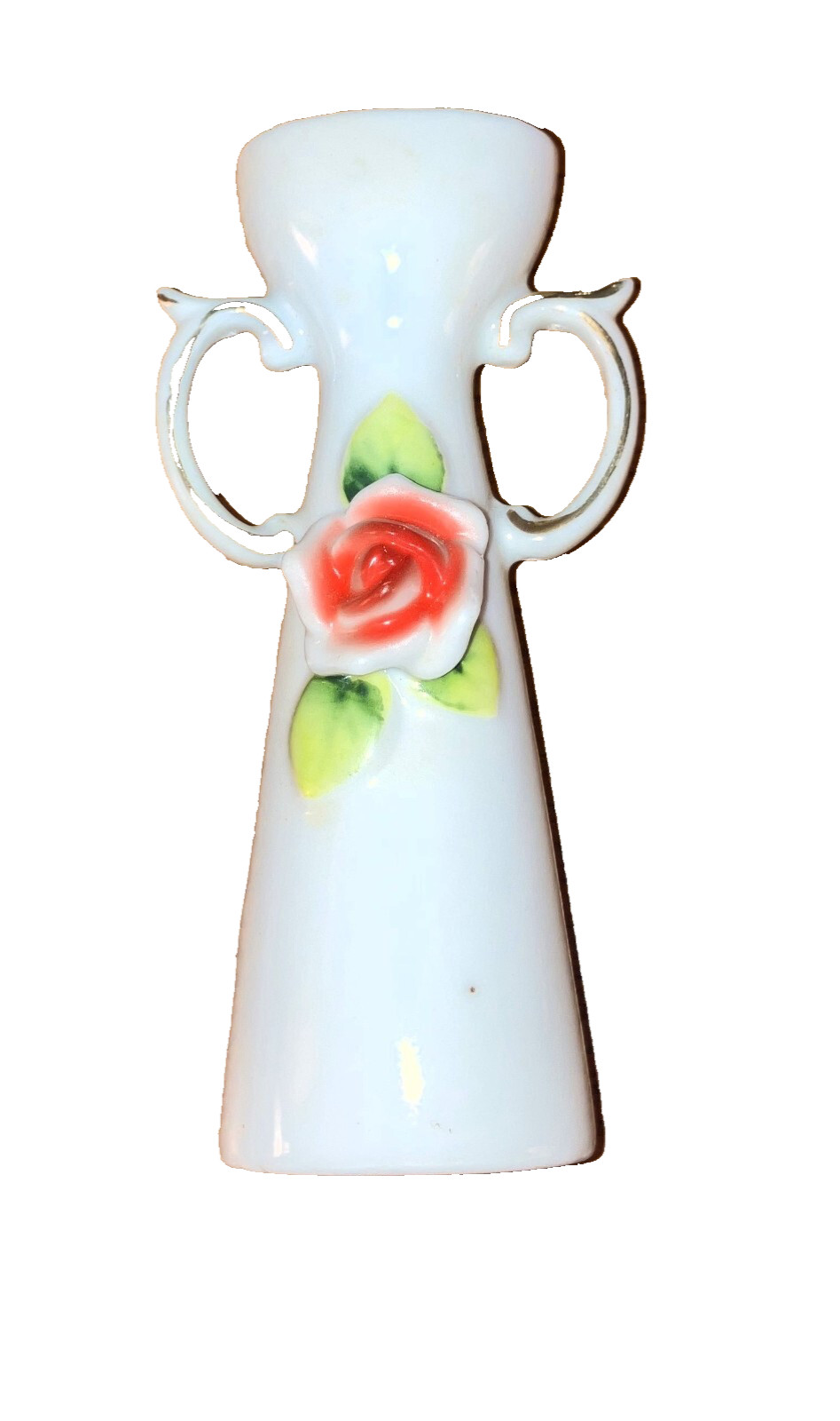 Vintage Japan Mini VASE Hand-Painted Roses Gold Trim