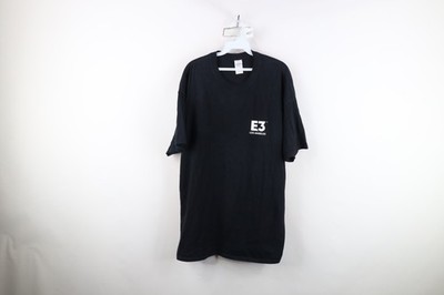 Y2K Mens 2XL Faded E3 Electronic Entertainment Expo Los Angeles T-Shirt Black