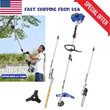 26cc Gas Weed Wacker 4-in-1 Trimmer Edger Pole Saw Hedge Tool with Brush Cutter