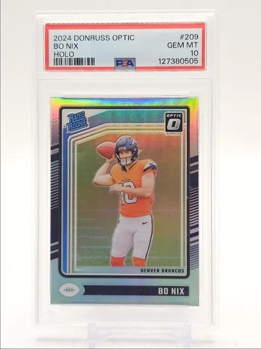 BO NIX 2024 DONRUSS OPTIC RATED ROOKIE FOOTBALL HOLO D RC PSA 10 Q0004