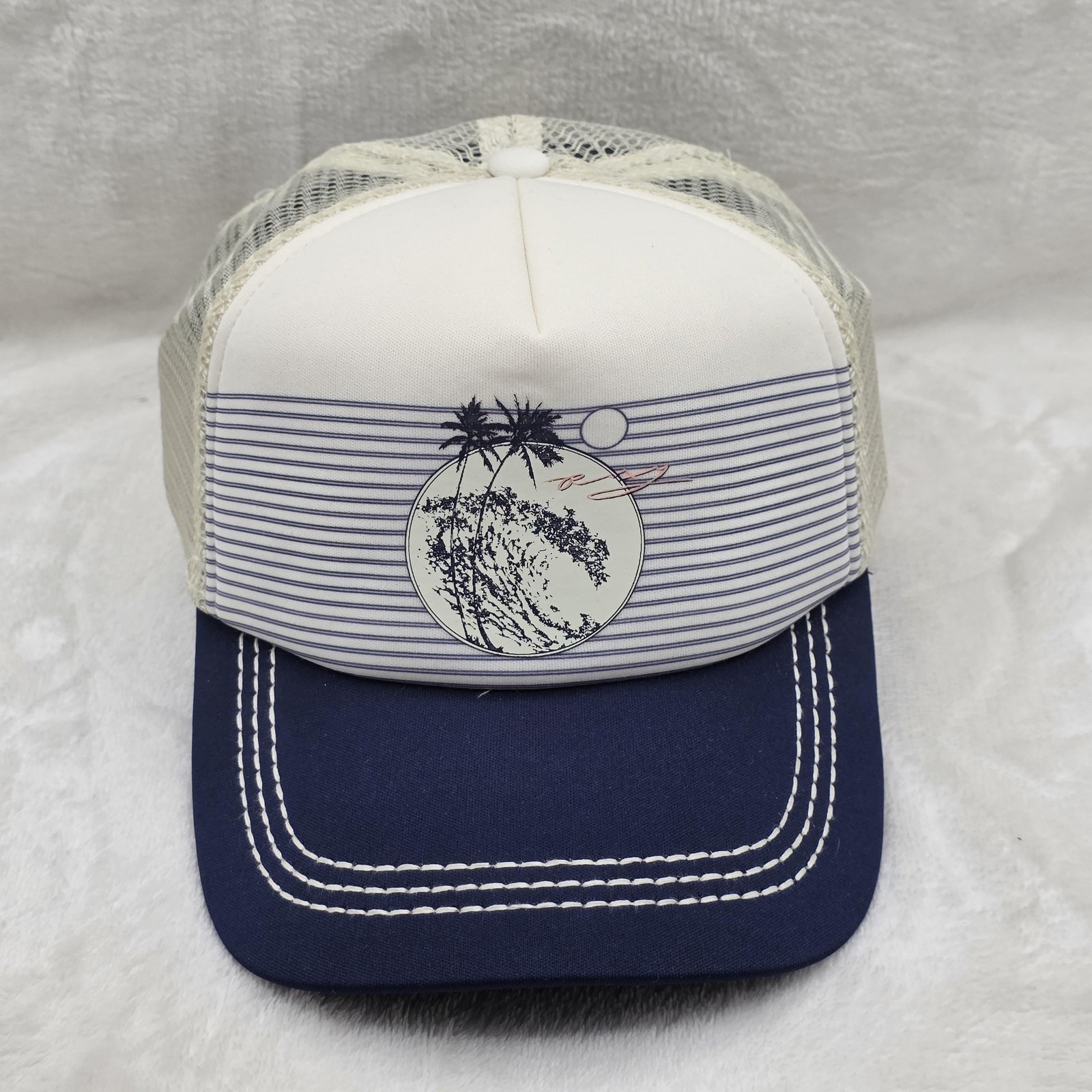 Roxy Hat Cap Foam Front Back Snapback Trucker Whi… - image 2