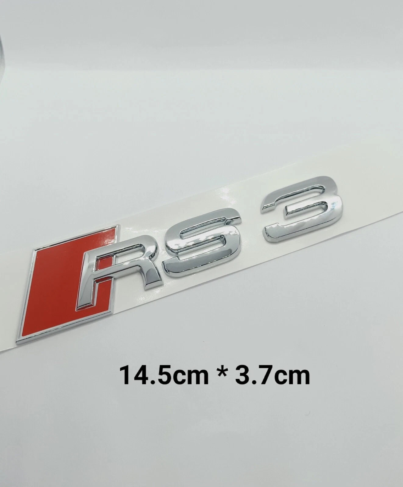 Logo Audi RS3 chrome arrière en ABS brillant insigne de coffre haut de gamme