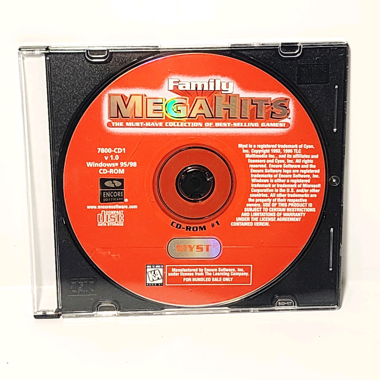Family MEGAHITS PC CD-ROM Collection Windows 95/98 Myst Encore Software KA
