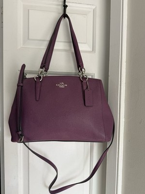 Coach Christie Purple Crossbody Leather Purse Bag Convertible Satchel