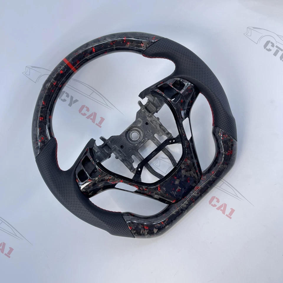 Volante de fibra de carbono forjado personalizado para Hyundai Genesis Coupé con moldura Foto 3 de 4