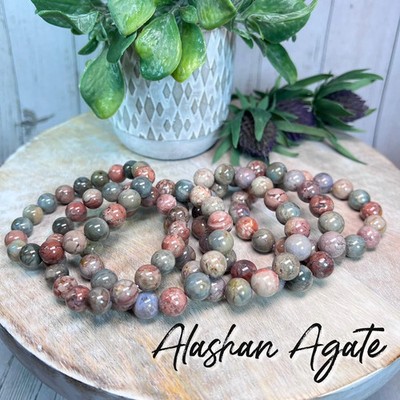 Oil Painting Alashan Agate Bracelet, Alashan Agate Bracelet, Alxa Agate Crystal
