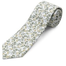 Cotton Floral Ties for Men 2.76" Men's Skinny Tie Linen Hundreds of Leaves