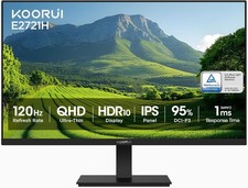 KOORUI 27 Inch QHD 2560x1440 IPS HDR Ultra-Thin Computer Gaming Monitor, 120Hz