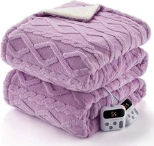 Electric Blanke Control Thick Tufted Sherpa Heated Blanket with 10 Heating Level