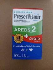 PreserVision AREDS 2 + CoQ10 Eye Vitamin, 100 Softgels Exp:2026+