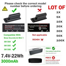    LOT Battery For Bose SOUNDLINK Mini I one Speaker 061385 061386 061384 3000mAh