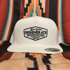 Yupoong White Trucker Hat Mesh Back Adjustabl...