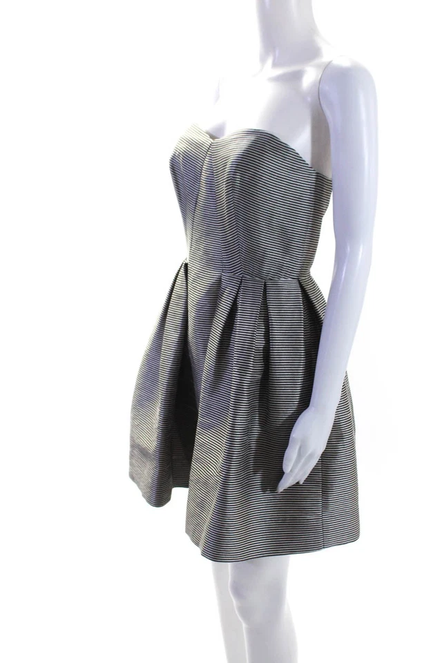 Vestido Jill Jill Stuart para mujer a rayas sin mangas + acampanado negro talla 2 Foto 2 de 4