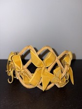 Vintage Womans Decorative Hair Fascinator, Zig Zag Bows, Gold Yellow Autumn