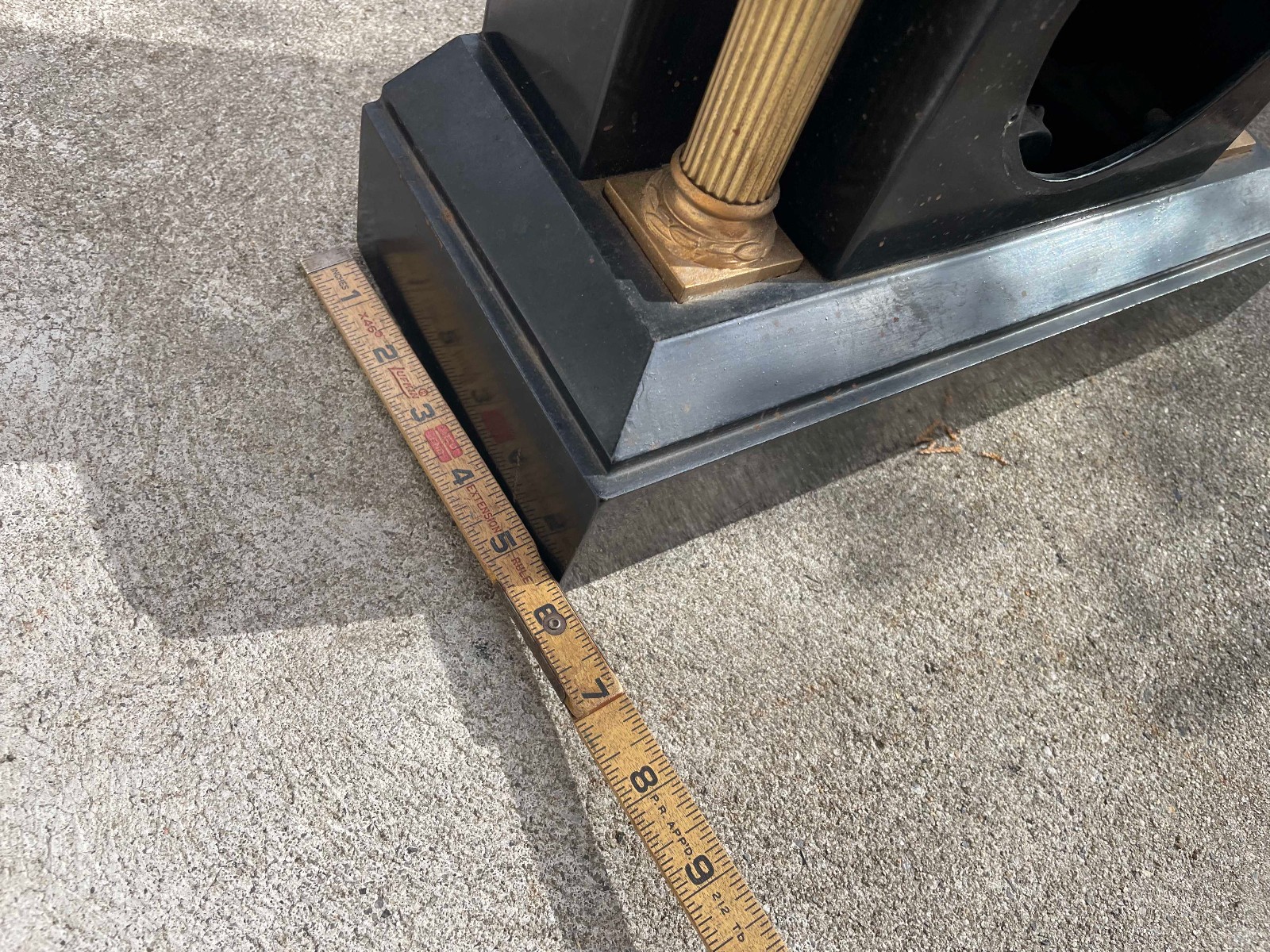 Vintage Steel Iron Clock Case with Columns, Gong and 5" Dial Opening Parts/ Repa