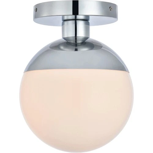Elegant Lighting LD6050 Eclipse 8"W Semi-flush Globe Ceiling - Chrome - Picture 1 of 12