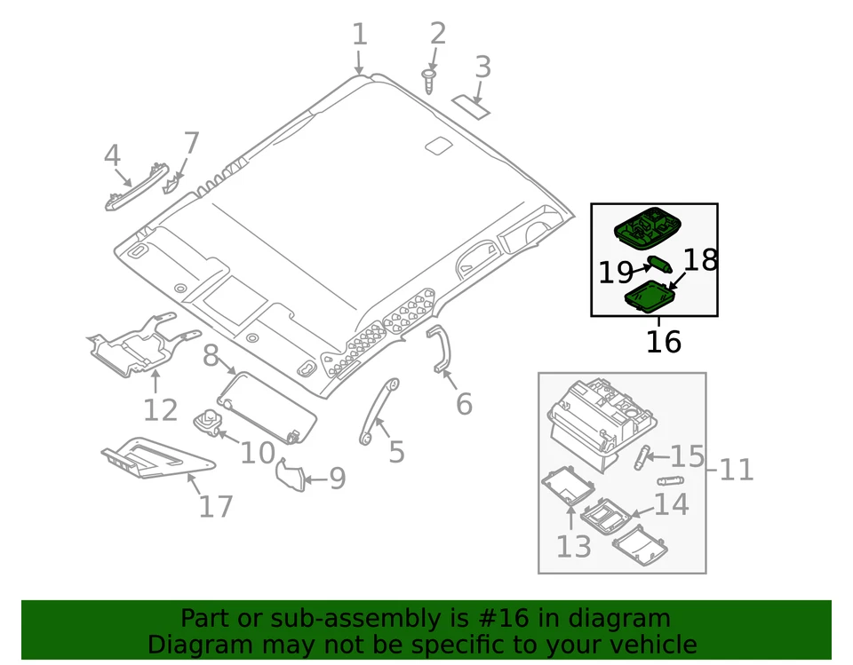 Genuine Nissan Altima Pathfinder Sentra Titan Center Roof Console Reading Map La - Image 3 of 4
