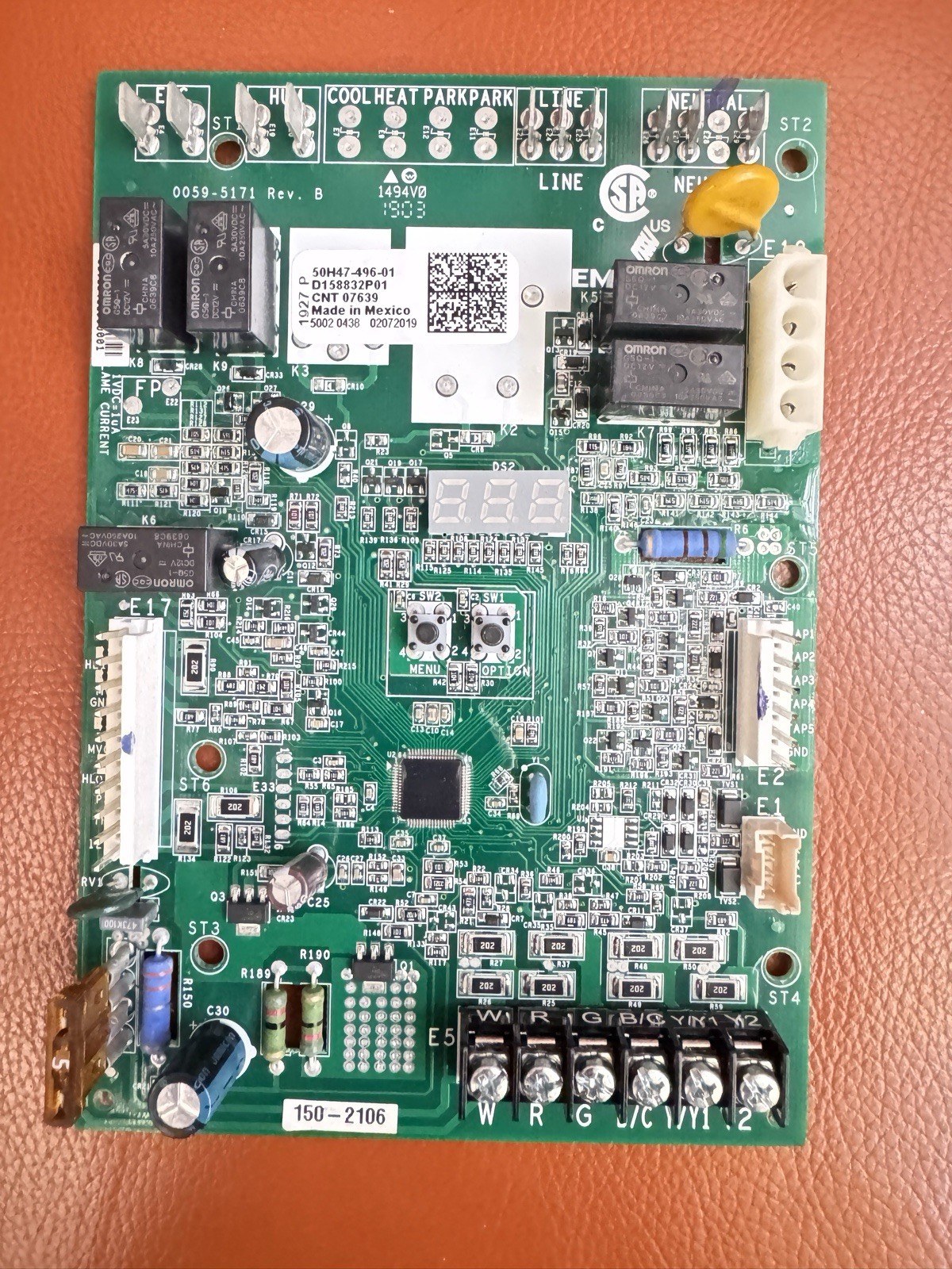 White Rodgers INTEGRATED FAN CONTROL # 50H47-496-01 D158832P01 CNT 07639