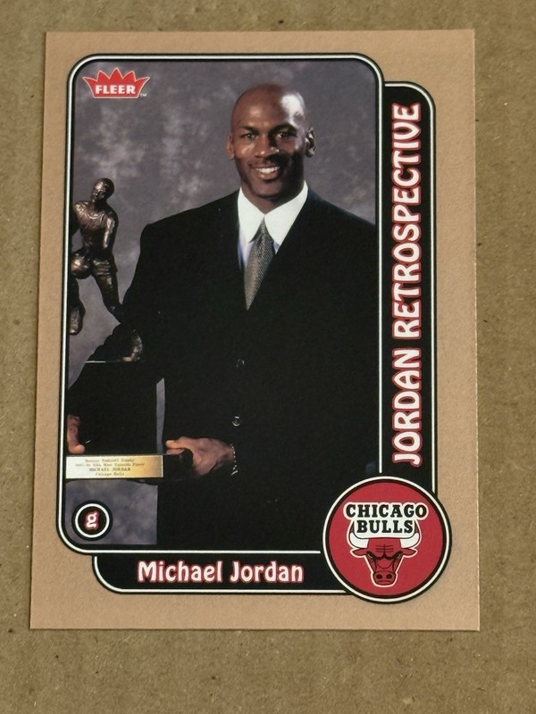2008-09 Fleer Michael Jordan Retrospective Insert Card MJ-19 GOAT Bulls 6 Rings!