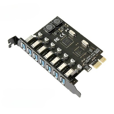 PCIe to USB 3.0 adapter, 7-port PCI-E desktop computer expansion