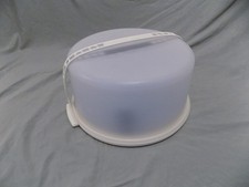 Vtg Tupperware Off White Cake Carrier With Insert  Handle 1256 1257 1258 1866