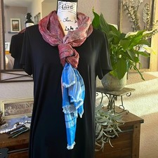 Beautiful pink and blue scarf from India