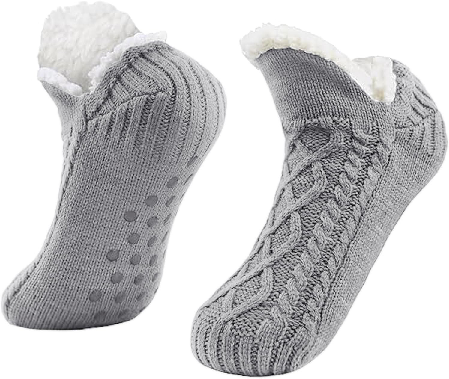 Electric Heated Fleece Socks Slippers for Men Women, Winter USB Heating Pad Knit