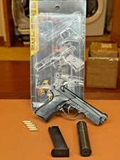 Mini Model Gun Beretta 90TWO Black Shell Eject 2 Tone 90 TWO Silencer Detailed