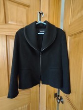 WOW 1,000 Lafayette-148 NY Black Blazer Jacket Woman W 10/12 Wool Elegant L K