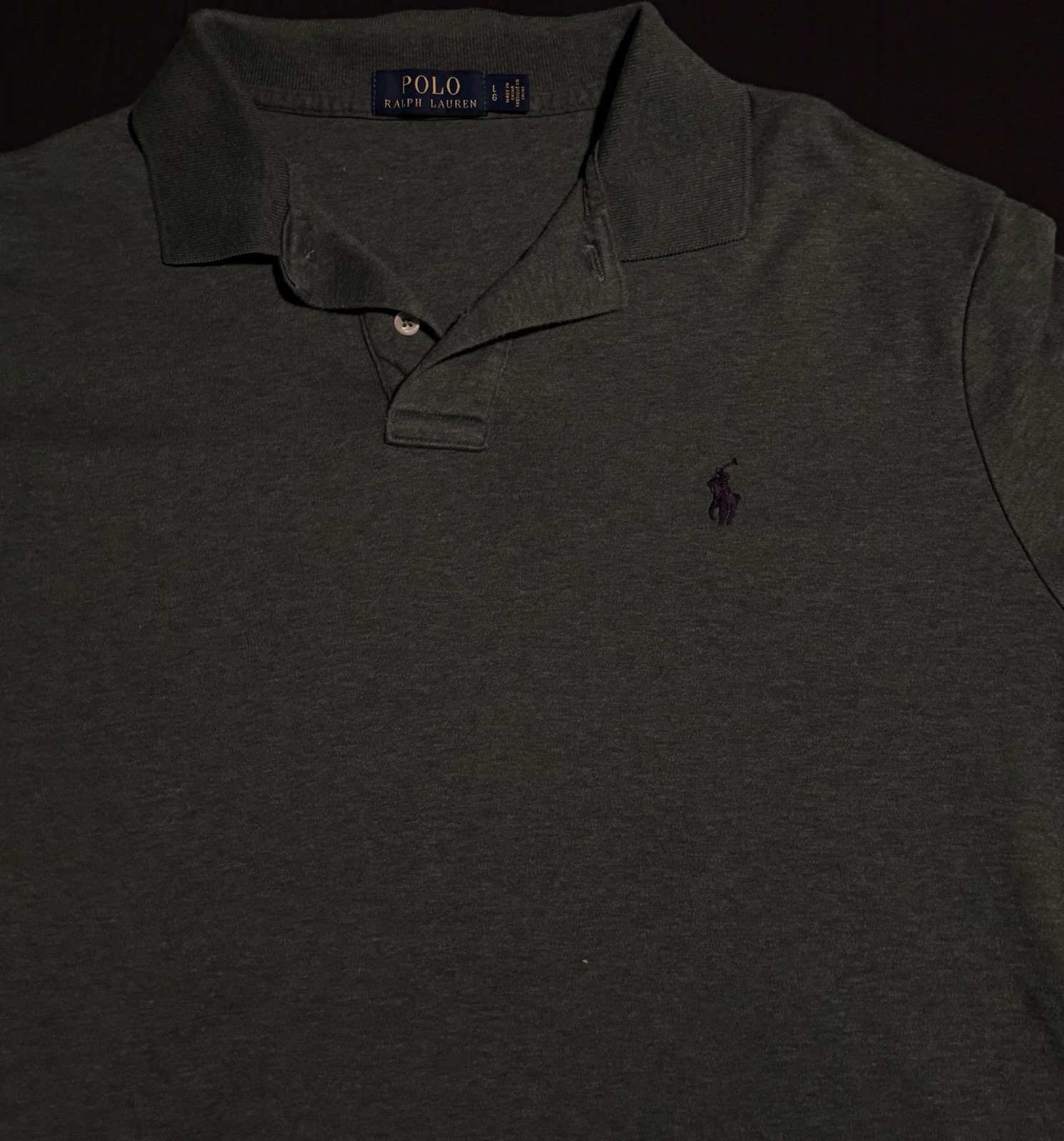 Polo Ralph Lauren Camicia Uomo Taglia L Verde Cotone Elasticizzato Pony Casual Collo