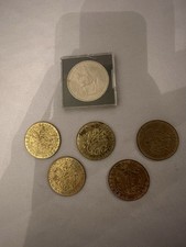 1 1953 Elizabeth II Coronation 5 Shillings Coin And 5 1982 Belgium 50 Iscanier