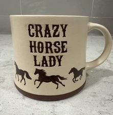 CRAZY HORSE LADY 18oz Hand Painted Mug Spectrum Designz Western Cowboy Cowgirl