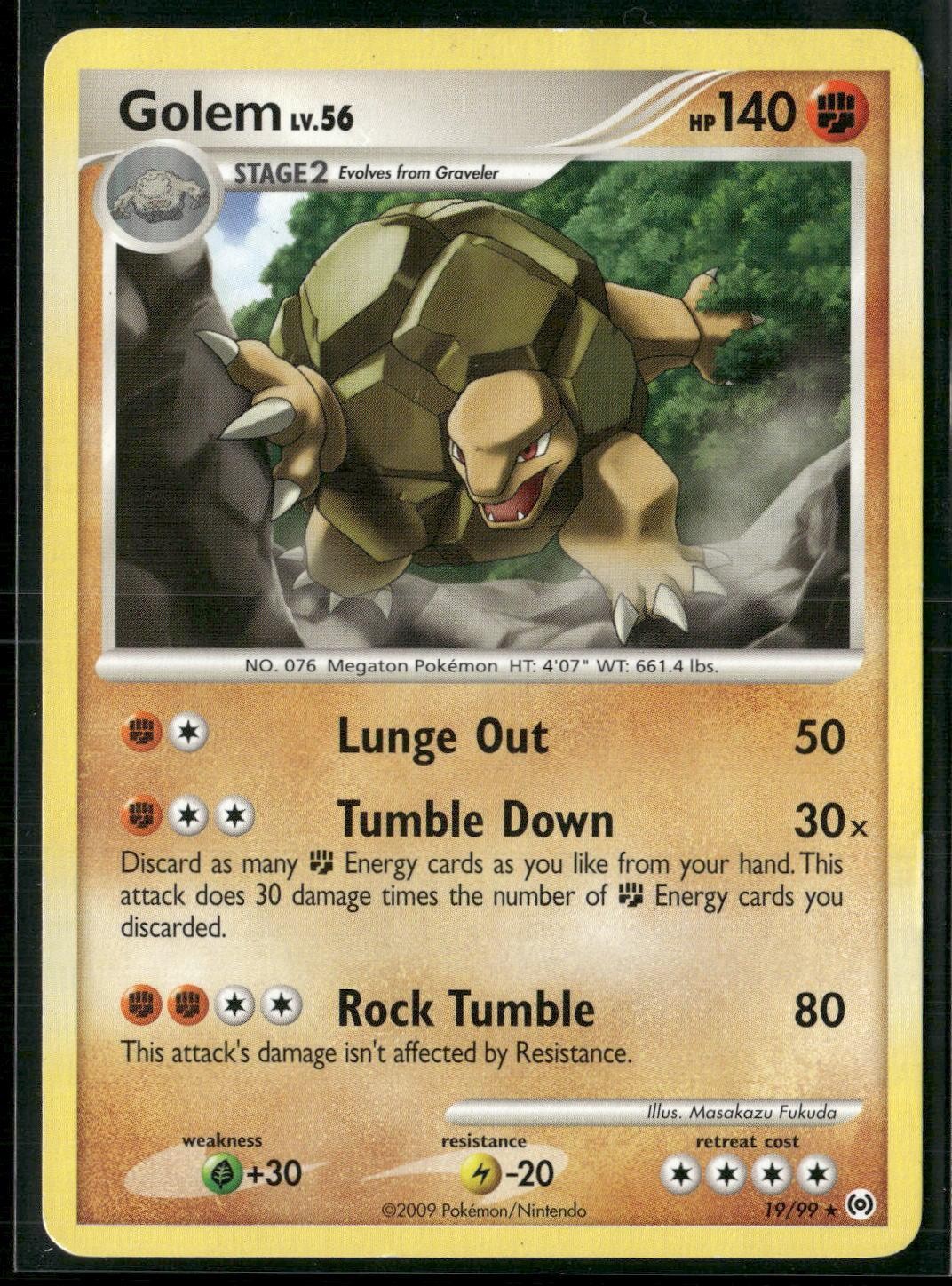 Golem 19/99 Rare Arceus Pokemon Heavily Played