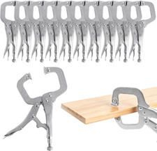 12 Pcs Locking C Clamp with Swivel Pad and Regular Tip 6 Inch Locking Pliers Adj