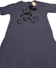New Disney Mickey Mouse Pajama Shirt M PJ s Blue Longer At 42