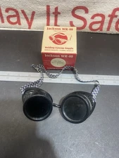 Vintage Jackson WR-40 Welding Eyecup Goggles Steampunk Motorcycle Green Lens