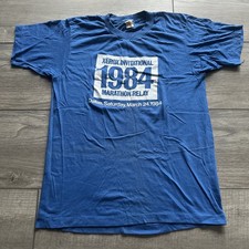 Vintage 80s 1984 Xerox Invitational Relay Marathon T Shirt L Dallas Texas USA