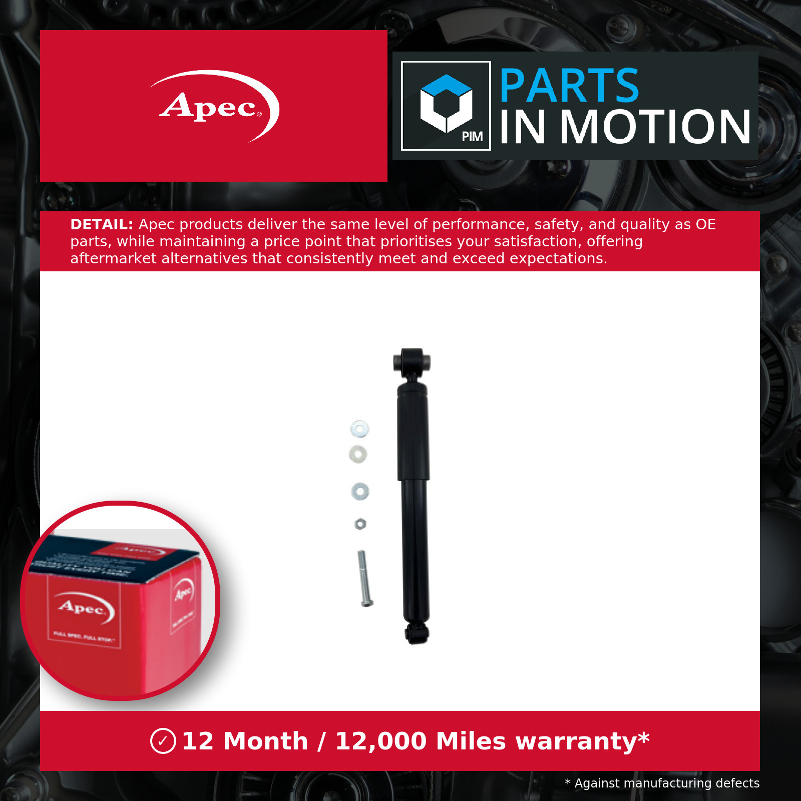 2x Shock Absorbers (Pair) fits RENAULT KADJAR HLA7 1.7D Rear 2018 on R9N401 Apec