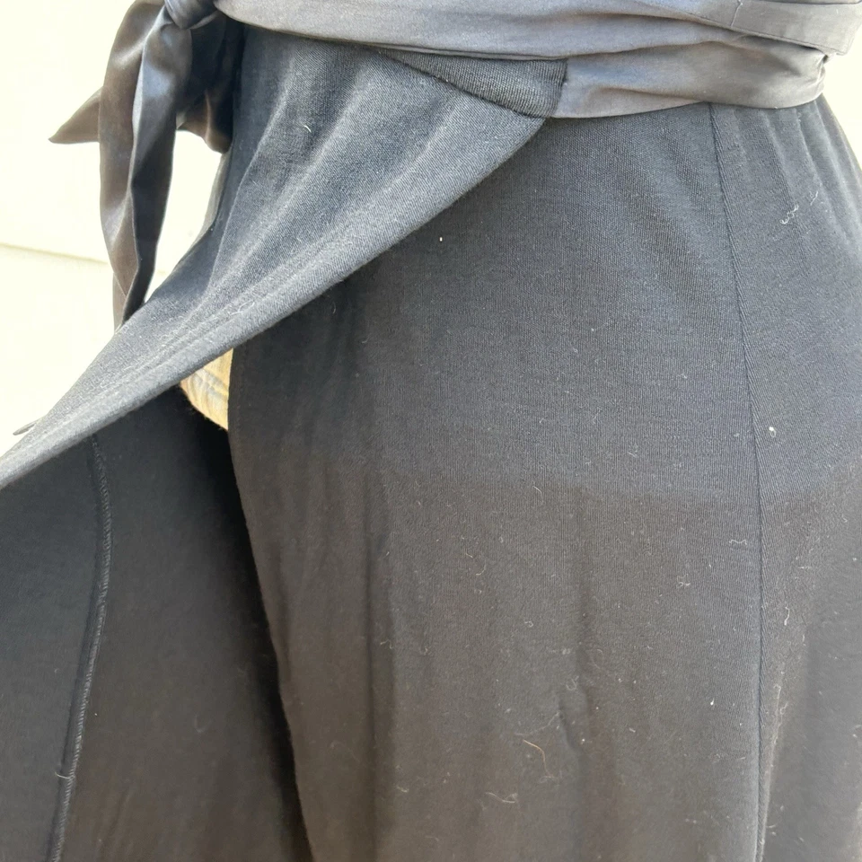 DIANE vonFURSTENBERG Размер 6 Черная Шерсть Настоящая Обертка с Шелковым Ремнем Ремень В ОТЛИЧНОМ СОСТОЯНИИ!! Платье - Изображение 4 из 4