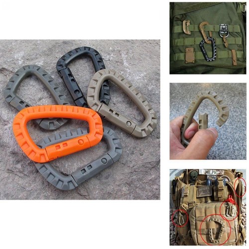 5PCS Hiking Backpack Camping D-Ring Clip Buckle Hook KeyChain Carabiner