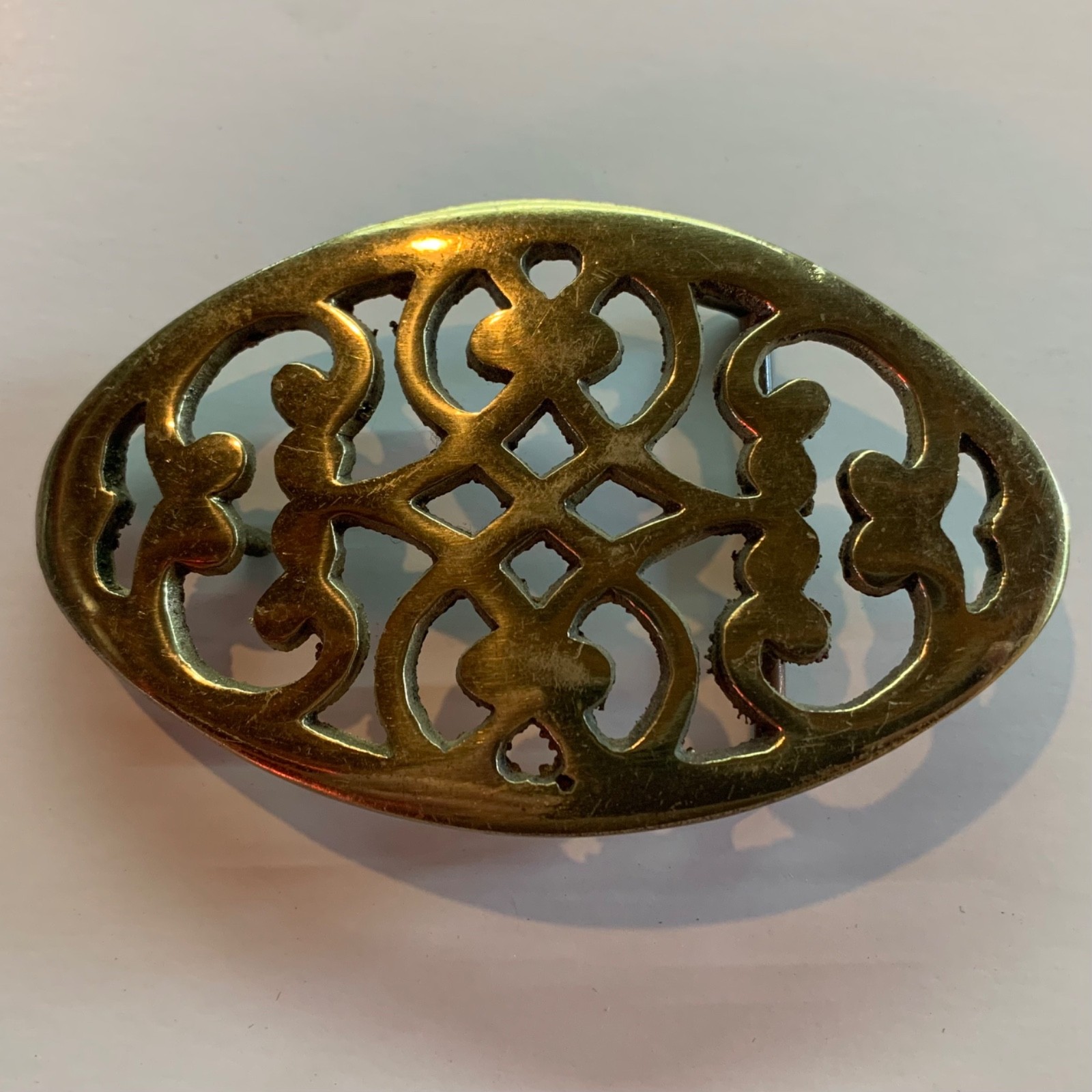 Solid Brass Celtic Infinity Knot Hippie Vintage B… - image 2