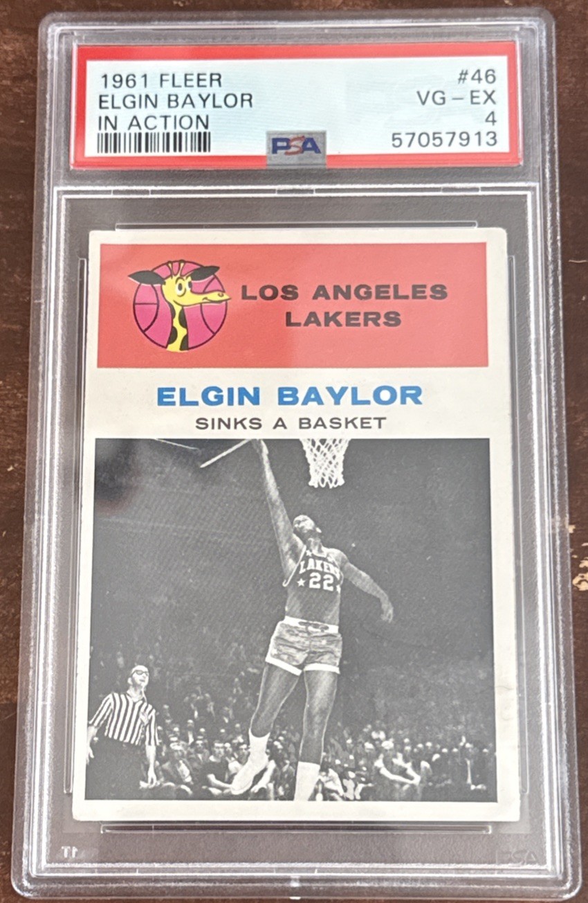 💎 1961 Fleer Elgin Baylor #46 (In Action) - HOF Rookie RC - PSA 4